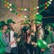 2 Pcs St Patrick's Day Felt Ball Garlands with Shamrock - St. Patrick's Day Decorations - Green Dark Green White Orange Pom Pom Garlands for Home Tree- Irish Party Home Fireplace Mantle Hanging Decor